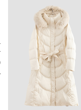 米白色轻奢高端气质中长款外套-18886