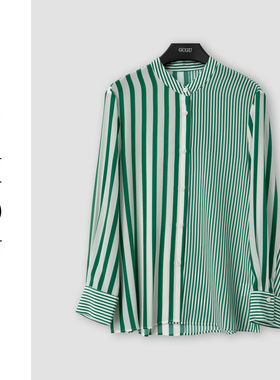 （周哥甄选）绿色条纹上衣-32644