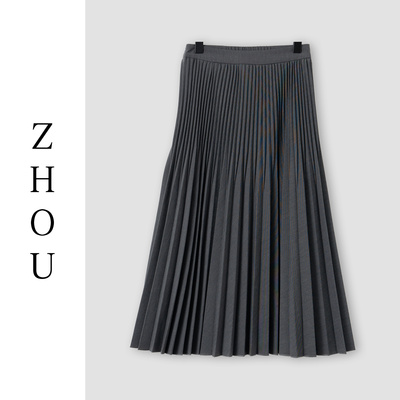 （周哥甄选）灰色半身裙-80341