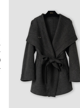 （周哥甄选）深灰毛呢外套-32862