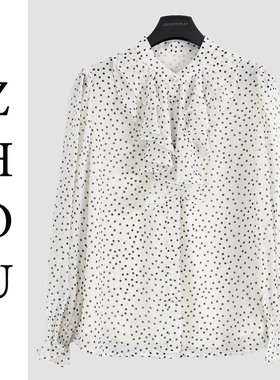 米色波点气质上衣-20172
