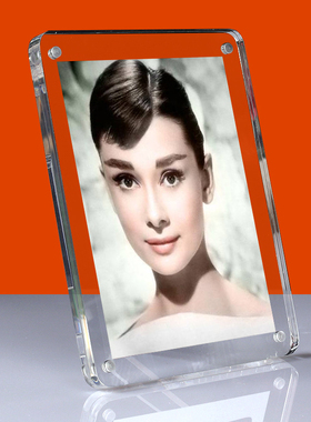 相框定制亚克力六七寸洗照片5R 6 7 8寸磁吸透明创意个性相片摆台