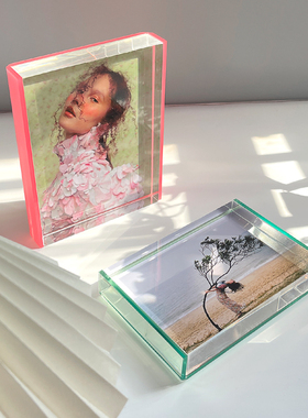 相框创意七寸定制刻字logo文字透明亚克力水晶相片像框7寸5R摆台