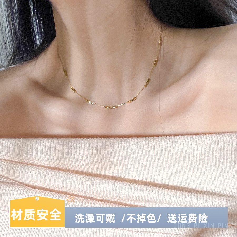 洗澡可以戴的小方糖项链，不掉色