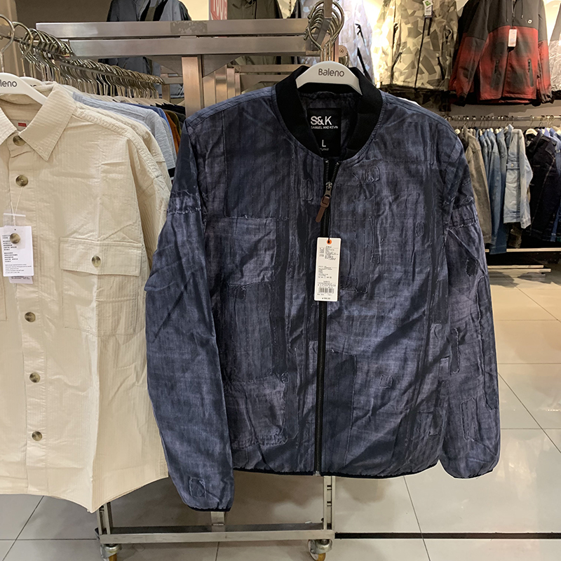 正品班尼路秋冬男装百搭拉链防泼水夹棉棒球领夹克防风机车衣外套