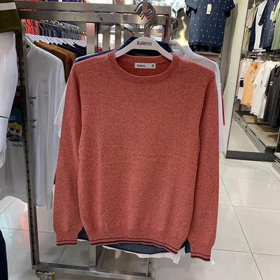 正品班尼路秋冬新款男装纯色圆领打底针织衫毛衣男上衣889050207