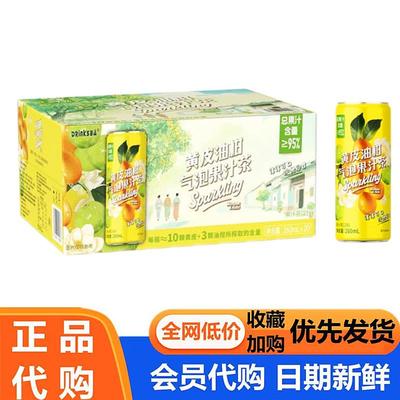 Drinksba黄皮油柑气泡果汁茶260ml*20瓶夏季清爽饮料饮品山姆