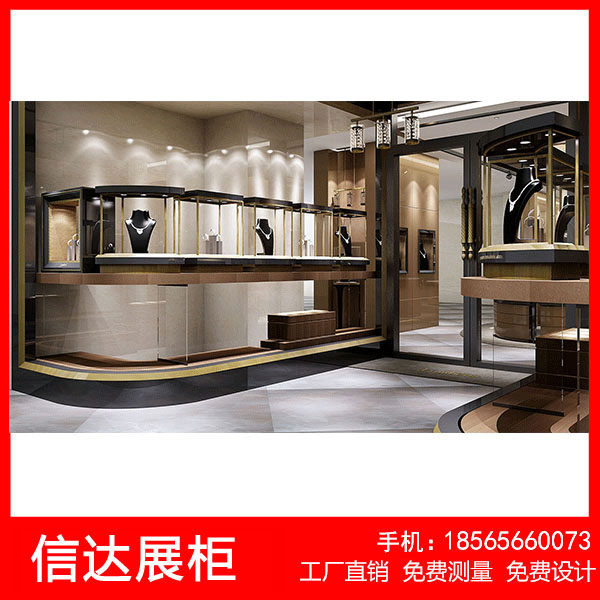 欧式珠宝展示柜高档奢侈品展柜精品陈列柜玉器展台玻璃展览柜带灯