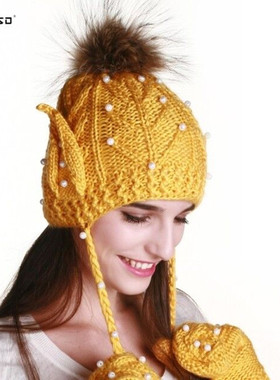 DENISO丹索 手工编织毛线帽 户外加厚秋冬保暖毛线帽DS-1240/1241