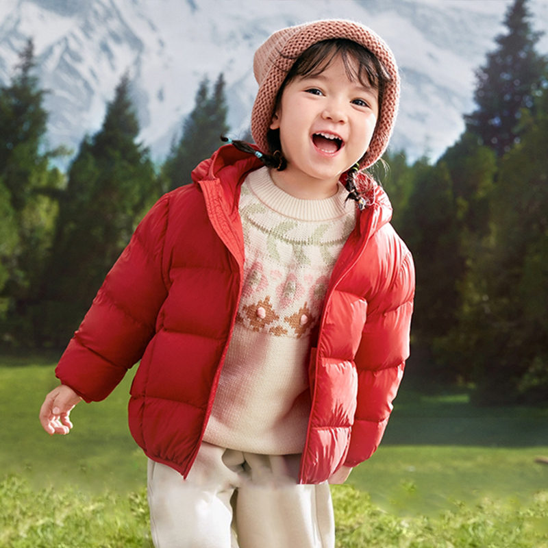 男女宝宝白鸭绒羽绒服