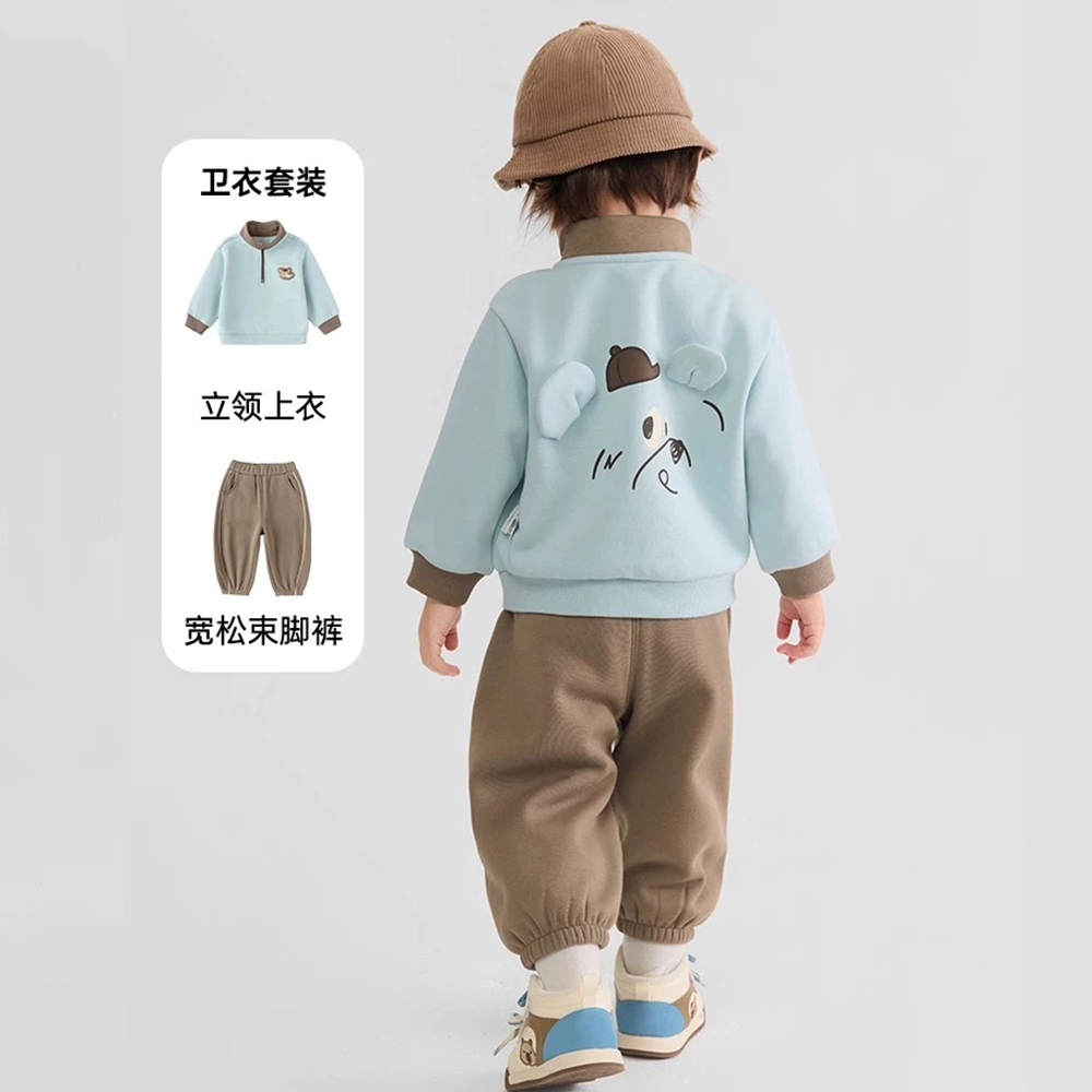 加绒套装A类一体绒两件套