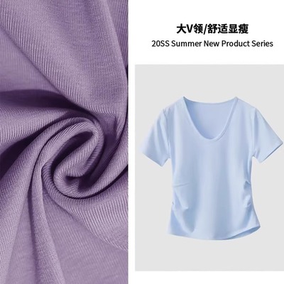 设计感v领正肩短袖t恤女夏上衣女