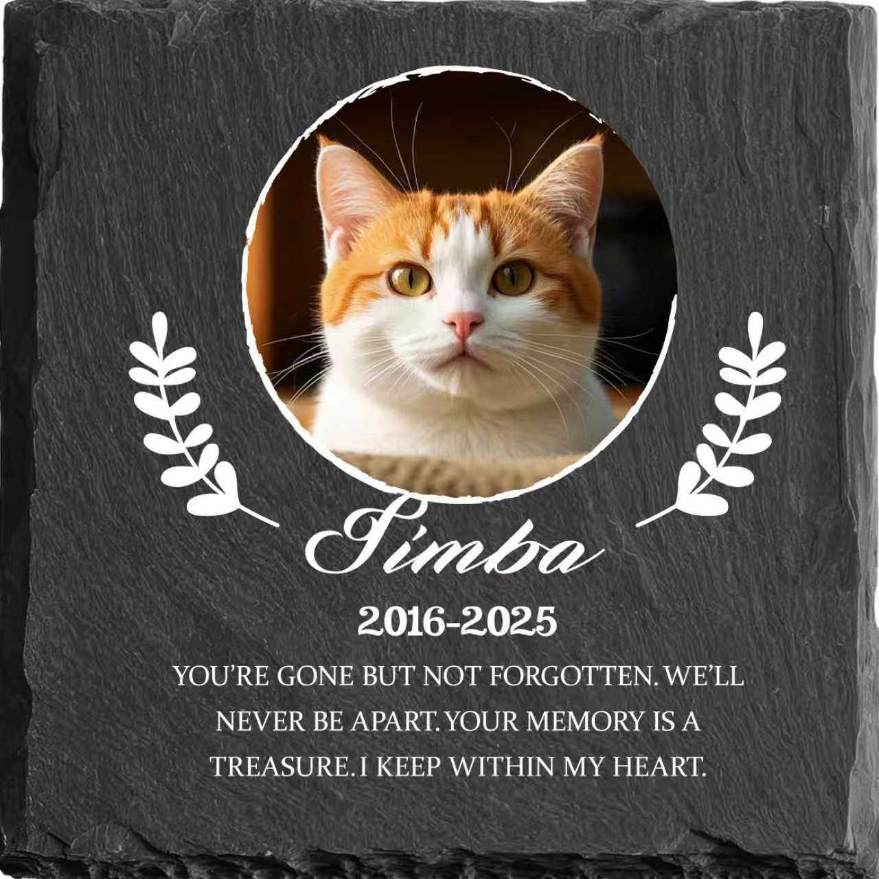 宠物纪念墓碑石头雕像猫狗摆件定制圆形方形爱心小狗猫咪离世用品