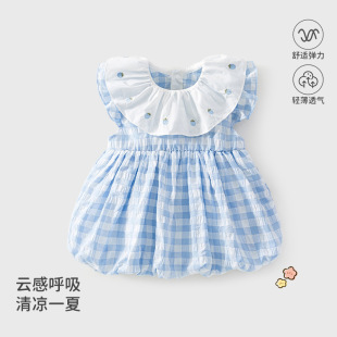 婴幼儿女宝夏季草莓裙子 公主风可爱连衣裙 甜美衣服外出裙衣服