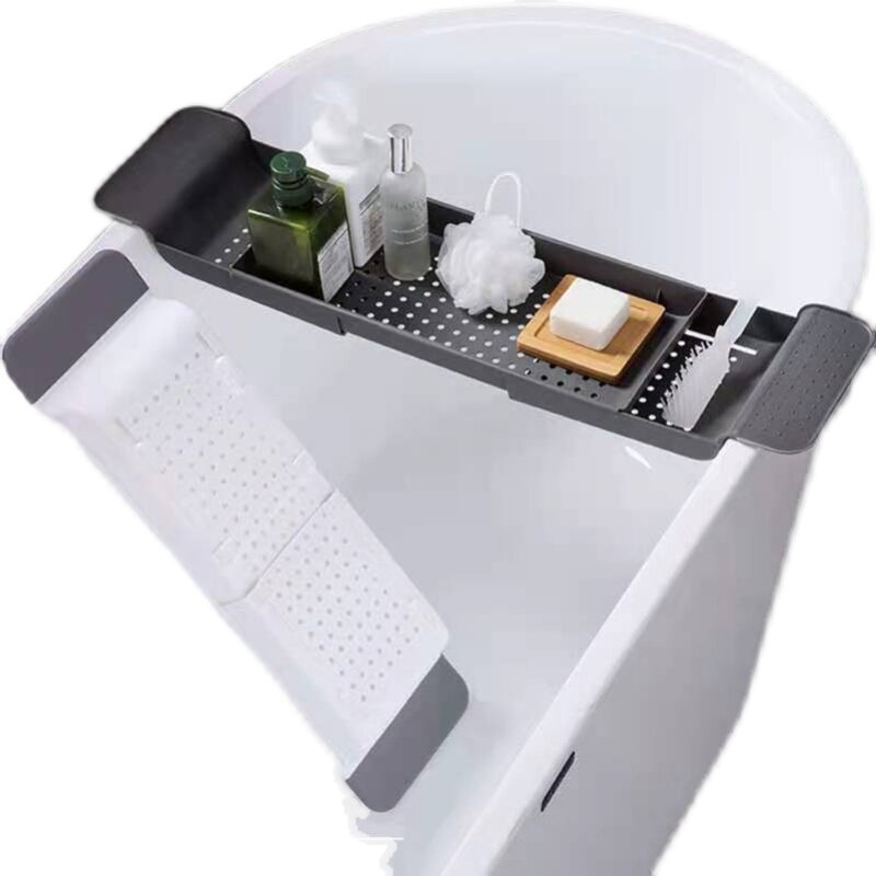 Plastic bathtub rack, extendable and anti-slip bathtub, bathroom bath storage rack, bath storage rack tray thumbnail 5