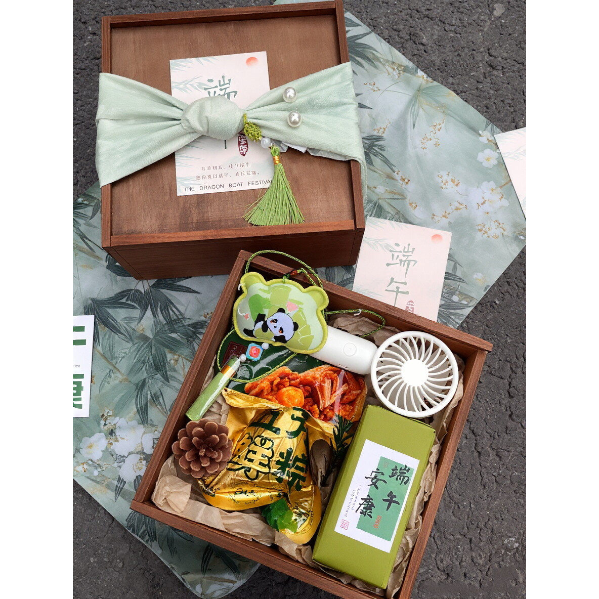 粽子包装盒礼盒肉粽咸鸭蛋特产烘焙茶叶礼品盒端午节送礼中式木盒