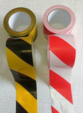 加厚无胶PE黄黑红白斜纹7.5cm100m无字警示带警戒线隔离注意安全