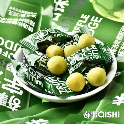 奇事松露奶芙夹心软糖抹茶咖啡味脆皮鲜乳球糖果网红爆款小零食品