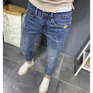 九分牛仔裤男春夏季韩版潮牌复古休闲弹力百搭时尚潮流修身小脚裤