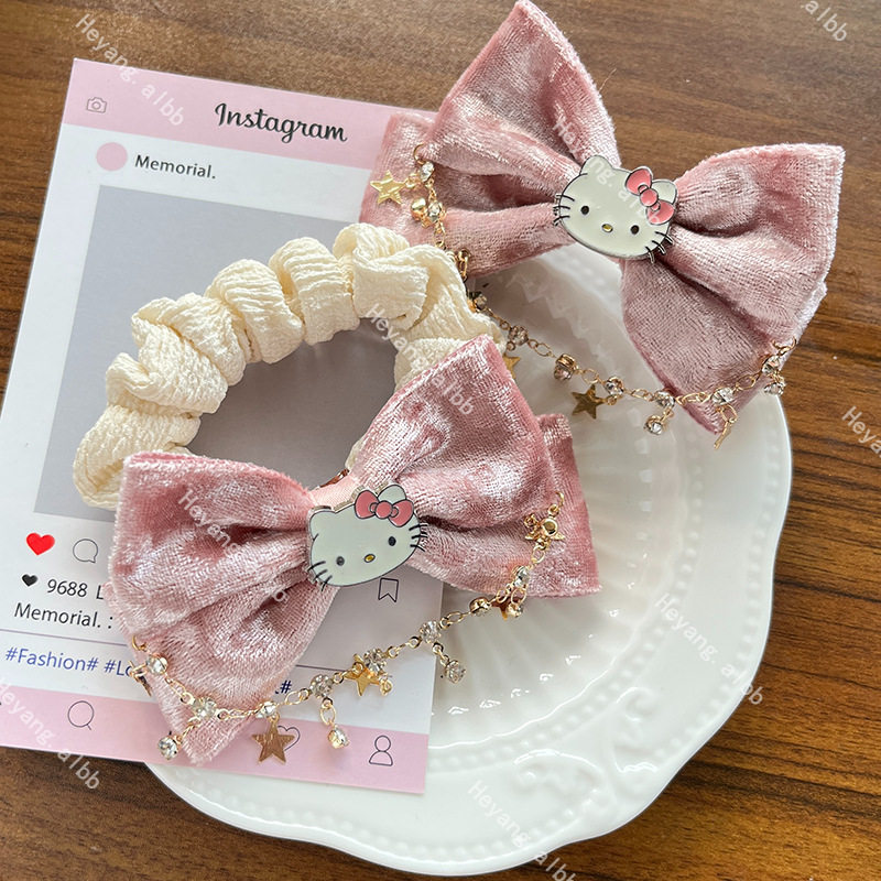 新款甜美卡通粉色蝴蝶结kt猫咪发夹发圈百搭学生马尾发绳发饰,饰品/流行首饰/时尚饰品新,发饰,淘宝优惠券,粉丝福利购,淘宝优惠卷