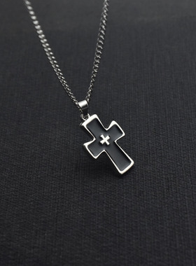 男女色彩十字架吊坠项链