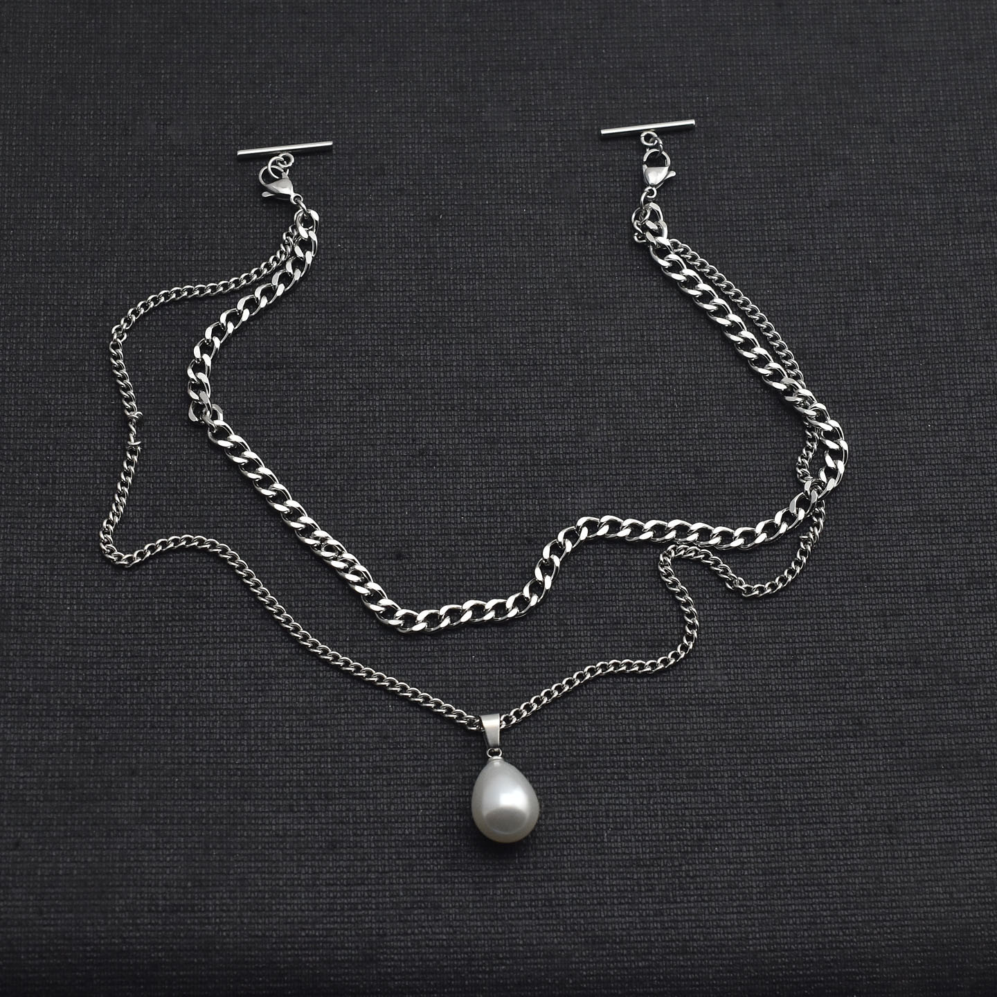 两头一字扣双层衣领链