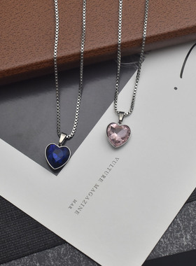 新款可爱桃心吊坠项链