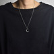 钛钢月亮吊坠项链女士短项链ins日韩女模颈链不褪色项链女配饰