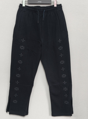 中国李宁男子春秋季纯棉舒适休闲宽松时尚系列百搭卫裤AKLT227