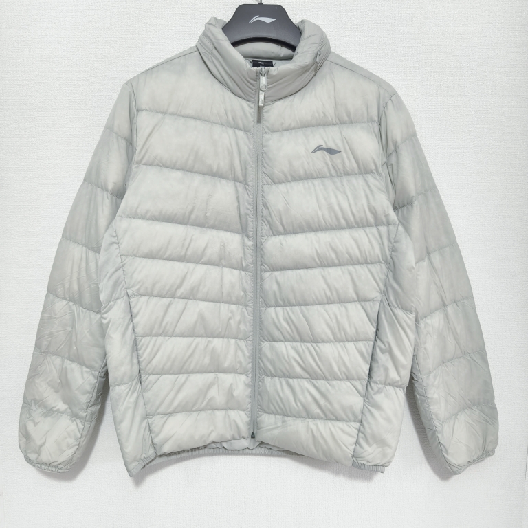 李宁羽绒服男冬季健身修身鸭绒运动时尚轻薄立领外套AYMU091