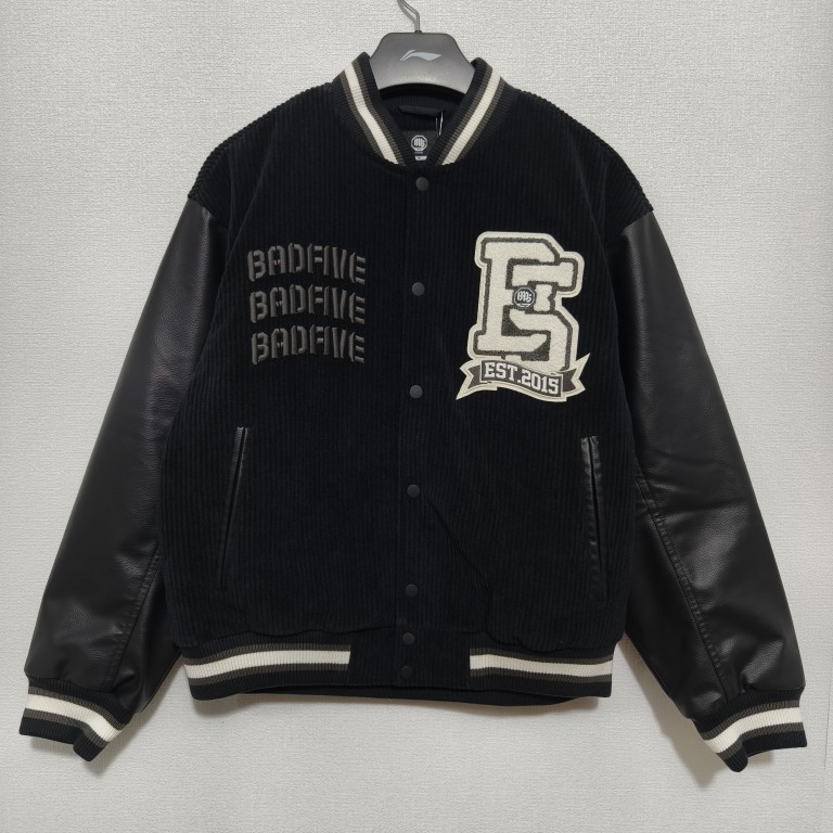 李宁男子冬季反伍篮球系列灯芯绒保暖宽松外套夹克棉服AJMU195