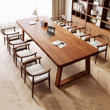 客厅大长书桌阅读学习桌家用书房办公桌子纯实木大板书法桌工作台