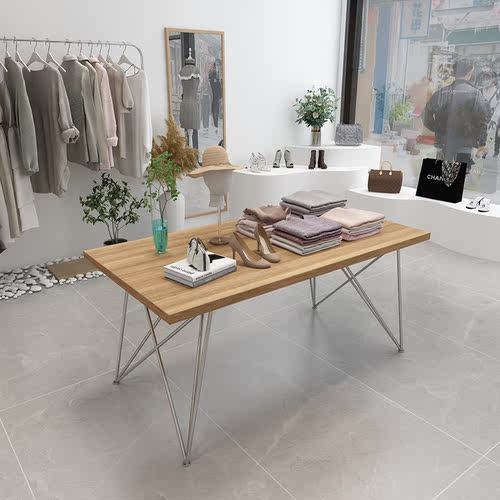 服装店实木展示简约长方形流水台