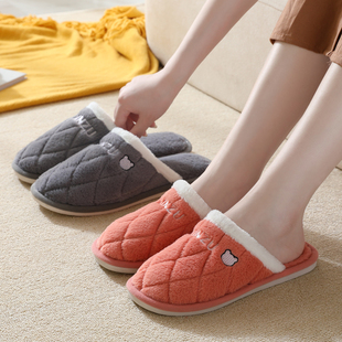 断码清仓秋冬季棉拖鞋女毛绒情侣室内家居家用软底防滑保暖毛毛鞋