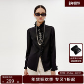 HPLY荷比俪冬新品 HDD41630604 女荷叶边衣领可拆卸装 饰衬衫