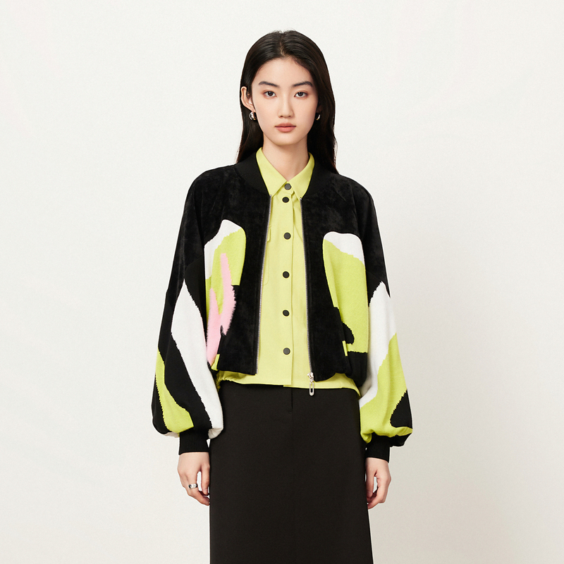 【商场同款】HPLY荷比俪冬季新款拼接廓形外套