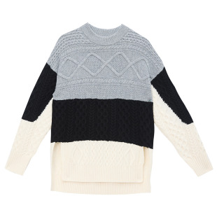 HPLY荷比俪女装 HDD42650608 含绵羊毛麻花编织巧妙拼色毛衫