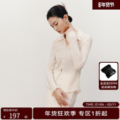 新款 女通勤修身 褶皱长袖 HPLY荷比俪季 衬衫 HDD12610119