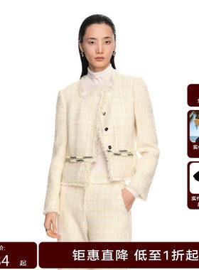 H·GENTEEL荷高2024新款春装女短箱廓形腰线灵动感外套