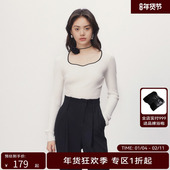 HPLY荷比俪季 新款 女气质衣领舒适针织上衣HDD12650175