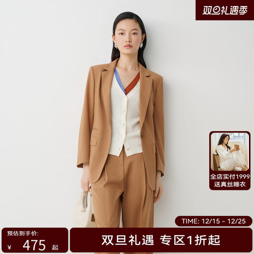 【商场同款】HPLY荷比俪秋季新款双层口袋设计一粒扣西装外套