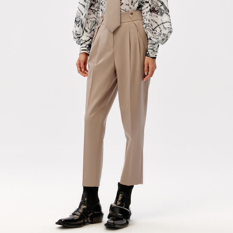 HPLY荷比俪春季新品女显瘦通勤小锥形休闲裤HMC12410100