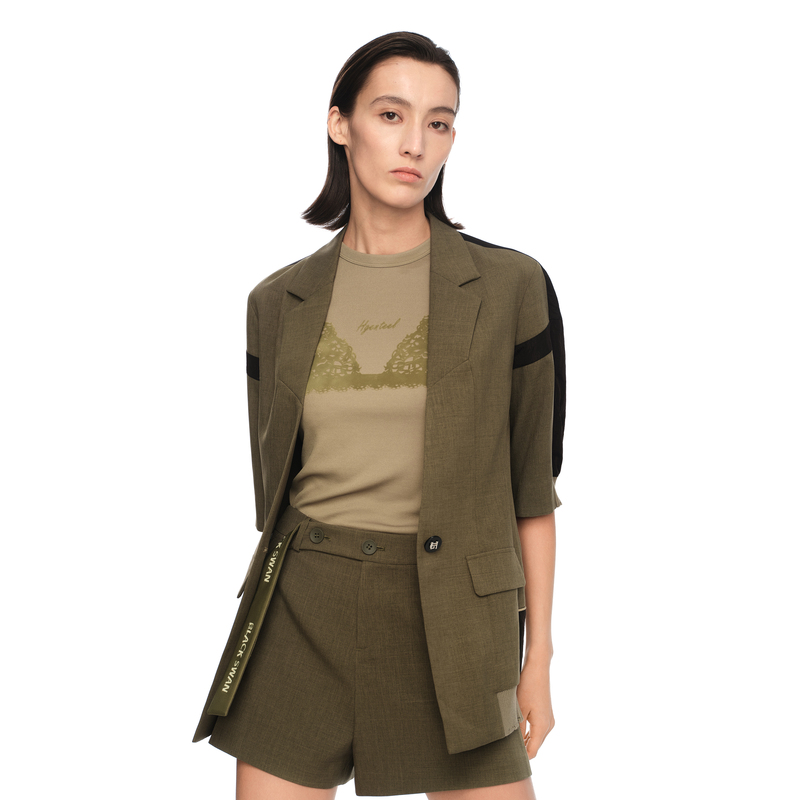 H·GENTEEL荷高新款夏装女创意图案植绒芭蕾绑带吊带背心