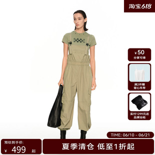 H·GENTEEL荷高新款夏装女工装户外背带裤前卫风格休闲连体裤