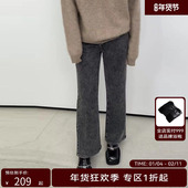 商场同款 HPLY荷比俪2023冬季 新款 黑色直筒牛仔裤 HDD41420580