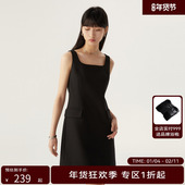 HPLY荷比俪季 新款 女气质U领通勤背心裙连衣裙HDD11750031