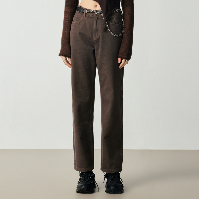 H·GENTEEL荷高新秋装女直筒宽松显瘦牛仔裤GCD33420608