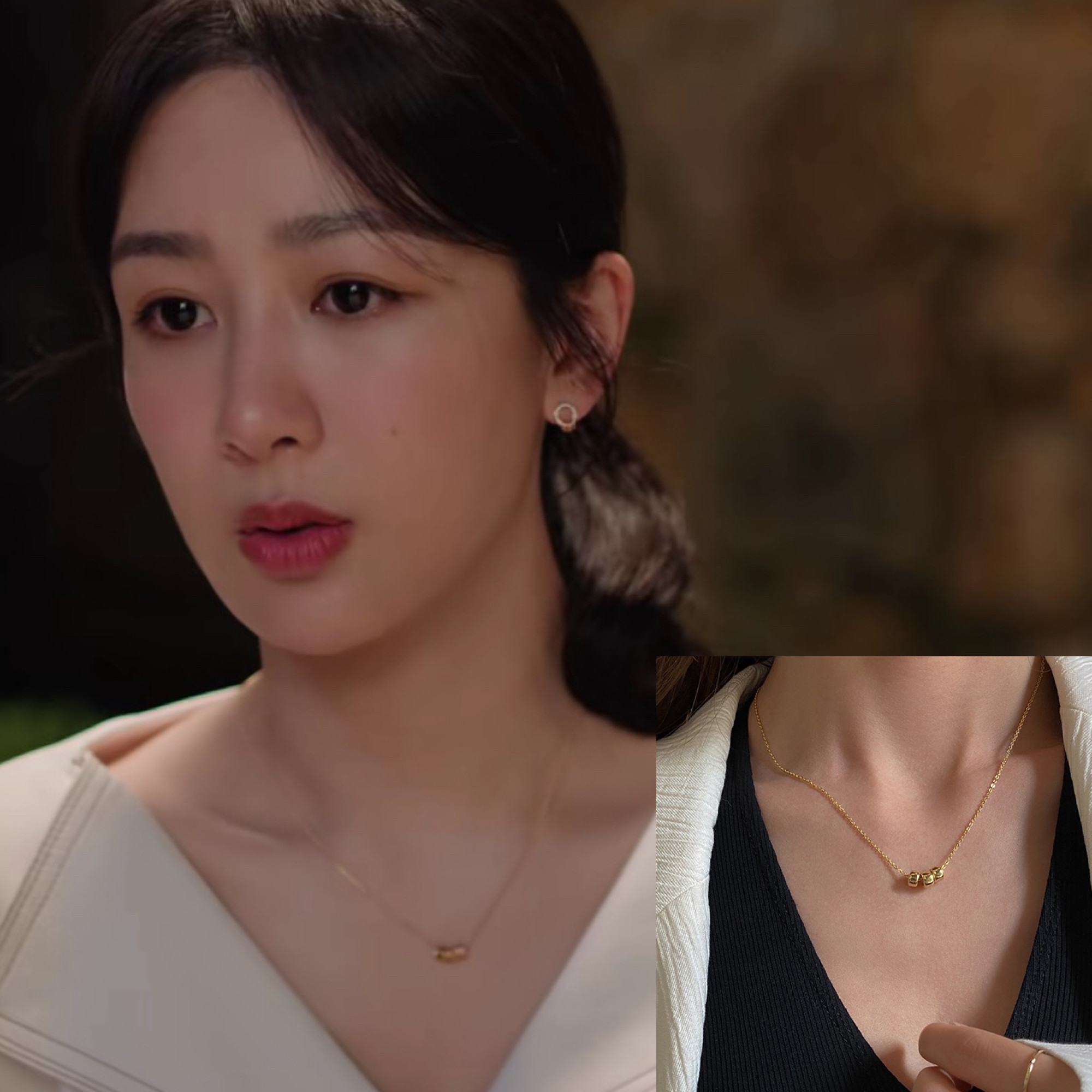 承欢记许龄月麦承欢杨紫同款三环项链简约百搭女生项饰锁骨链女