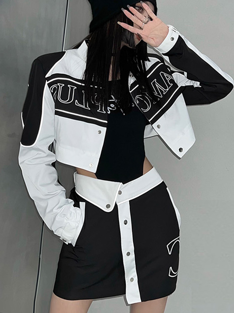 甜酷辣妹机车服套装女夏季设计感