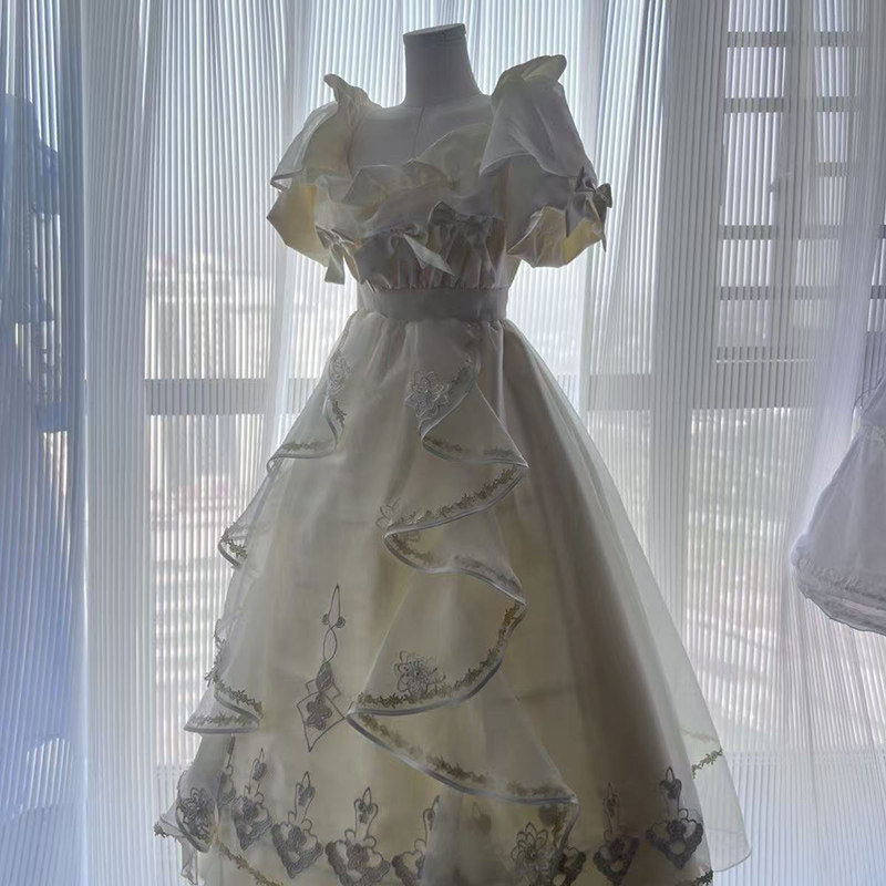 法式白月光蝴蝶结洛丽塔连衣裙女夏季蕾丝网纱拼接设计公主中长裙,女装/女士精品,连衣裙,淘宝优惠券,粉丝福利购,淘宝优惠卷